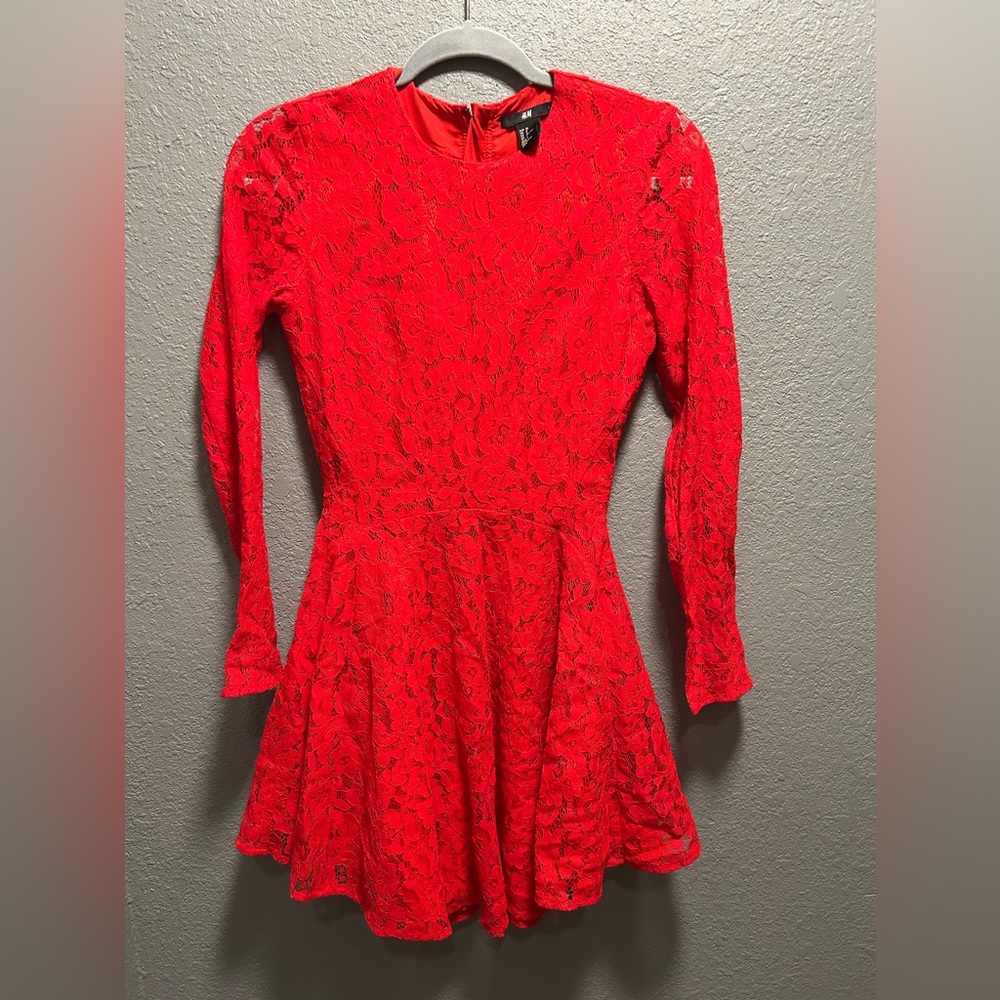 Cute Red Lace Dress